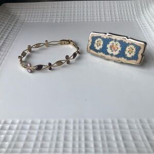 Vintage lipstick mirror and bracelet both for 22$